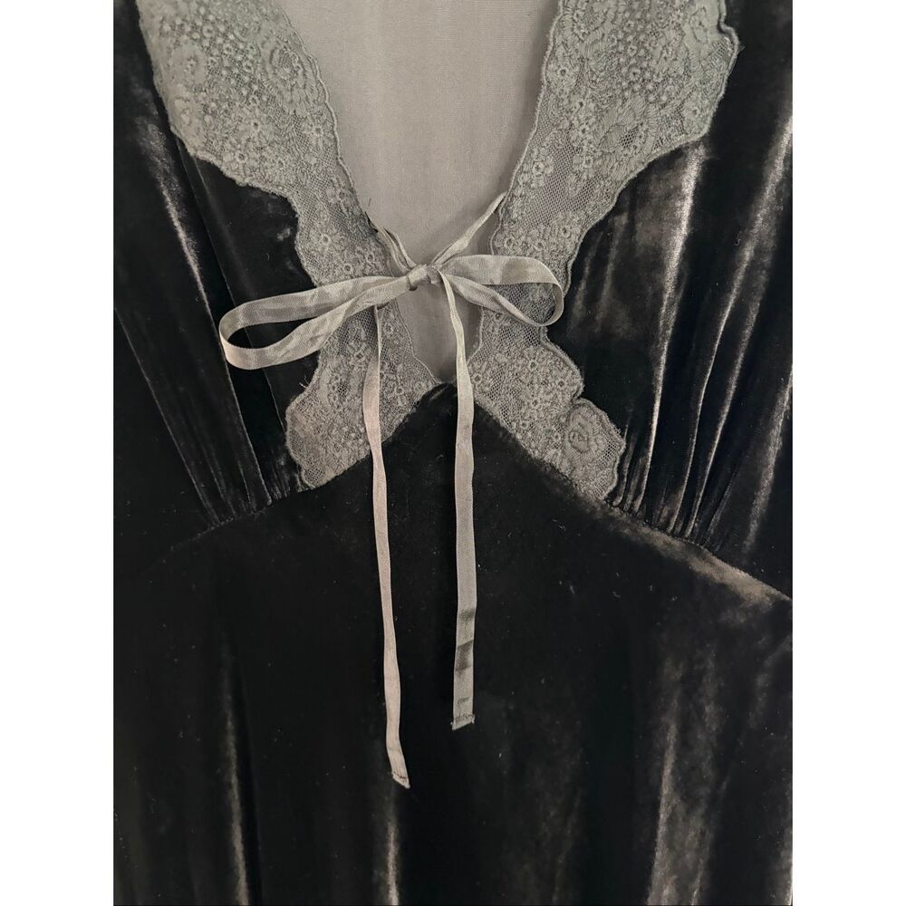 Rixo Amari Silk-Velvet Midi Dress in Black Size 2 - Picture 7 of 12